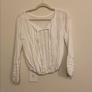 White long sleeve top